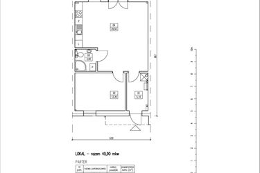 Rzut - Dom na sprzedaż 2 pokoje o powierzchni 49,9 m² - numer A w Iwiny Park etap IV