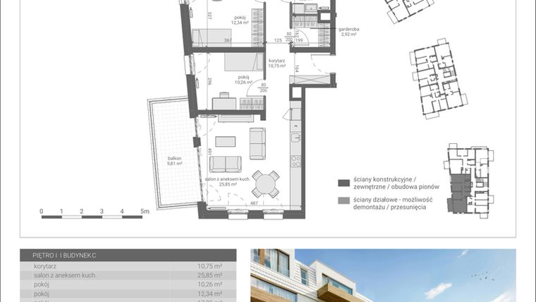 Rzut - Mieszkanie na sprzedaż 4 pokoje o powierzchni 87,94 m² - numer C.M7 w Matemblevo