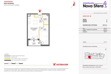 Rzut - Mieszkanie na sprzedaż 2 pokoje o powierzchni 38,18 m² - numer 28 w Miasteczko Nova Sfera 4