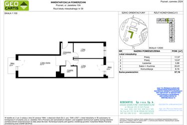 Rzut - Mieszkanie na sprzedaż 3 pokoje o powierzchni 57,19 m² - numer B39 w Jasielska 8C