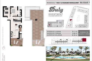 Rzut - Dom na sprzedaż 2 pokoje o powierzchni 78,1 m² - numer 706 w Lo Marabu Bungalows