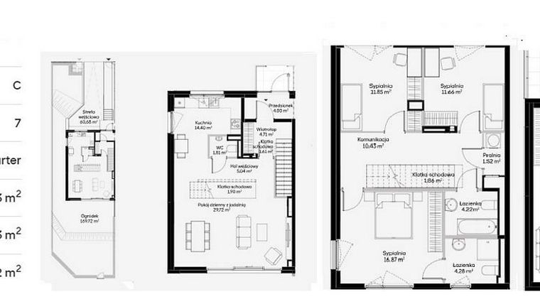 Rzut - Dom na sprzedaż 7 pokoi o powierzchni 257,41 m² - numer B02 w Jaśminowy Mokotów etap VI