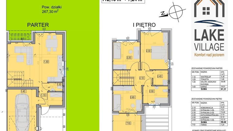 Rzut - Dom na sprzedaż 4 pokoje o powierzchni 112 m² - numer 30/2 w Lake Village etap V