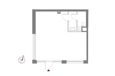 Rzut - Lokal użytkowy na sprzedaż 1 pokój o powierzchni 49,58 m² - numer B.0.U5 w Apartamenty Symfonia