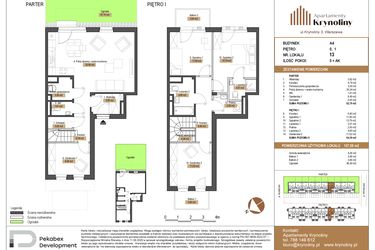 Rzut - Mieszkanie na sprzedaż 5 pokoi o powierzchni 107,09 m² - numer 13.A4 w Apartamenty Krynoliny