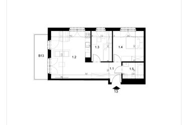 Rzut - Mieszkanie na sprzedaż 3 pokoje o powierzchni 53,67 m² - numer LM13 w Kameralna Koszykarska