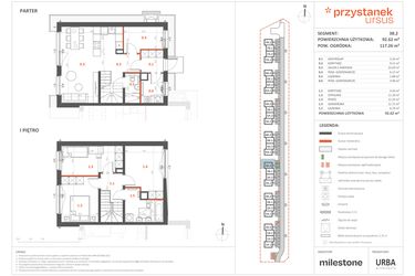 Rzut - Dom na sprzedaż 5 pokoi o powierzchni 92,62 m² - numer 3B.2 w Przystanek Ursus