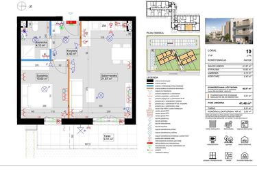 Rzut - Mieszkanie na sprzedaż 2 pokoje o powierzchni 40,97 m² - numer 10 w Harmony Antoninek