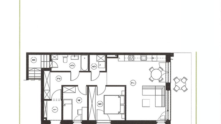 Rzut - Mieszkanie na sprzedaż 3 pokoje o powierzchni 70,75 m² - numer 24_1 w Apartamenty Sielanka