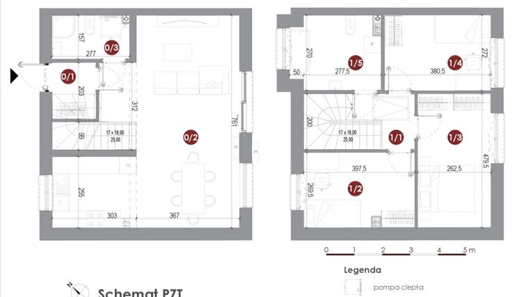 Rzut - Dom na sprzedaż 4 pokoje o powierzchni 88,88 m² - numer 17 w Parkowy Zakątek