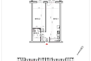 Rzut - Mieszkanie na sprzedaż 2 pokoje o powierzchni 52,61 m² - numer 16 w Malinowa Osiedle Borek