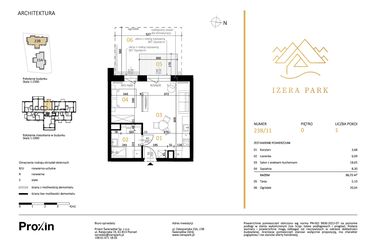 Rzut - Mieszkanie na sprzedaż 1 pokój o powierzchni 36,72 m² - numer 23B/11 w Izera Park