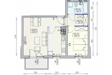Rzut - Mieszkanie na sprzedaż 2 pokoje o powierzchni 48,95 m² - numer K2 10/8/11/2k w Południk 17 - budynek K2