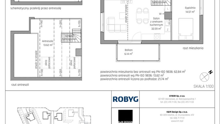 Rzut - Mieszkanie na sprzedaż 4 pokoje o powierzchni 76,46 m² - numer A2.2M01 w ROSA Residence