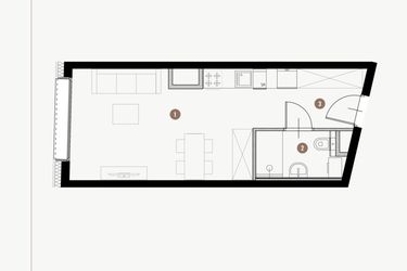 Rzut - Mieszkanie na sprzedaż 1 pokój o powierzchni 27,62 m² - numer I.4.2 w Tuwima Apartments