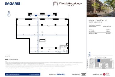Rzut - Lokal użytkowy na sprzedaż 1 pokój o powierzchni 150,7 m² - numer U2 w Niedziałkowskiego Park