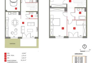 Rzut - Dom na sprzedaż 5 pokoi o powierzchni 131,25 m² - numer 10 w Słoneczny Zakątek