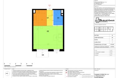 Rzut - Mieszkanie na sprzedaż 1 pokój o powierzchni 35,88 m² - numer B44 w Augustówka Residence
