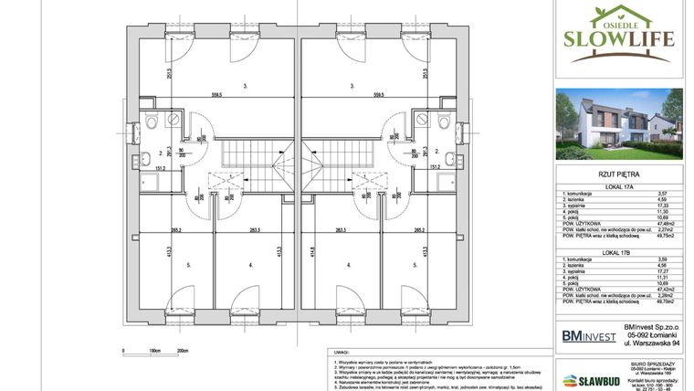 Rzut - Dom na sprzedaż 4 pokoje o powierzchni 96,06 m² - numer 17A w Osiedle Slow Life etap 2
