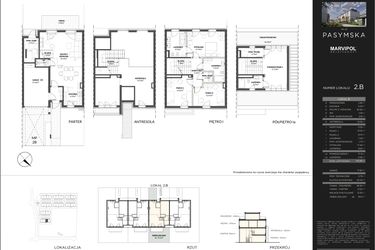 Rzut - Mieszkanie na sprzedaż 4 pokoje o powierzchni 155,89 m² - numer 2B w Wille Pasymska