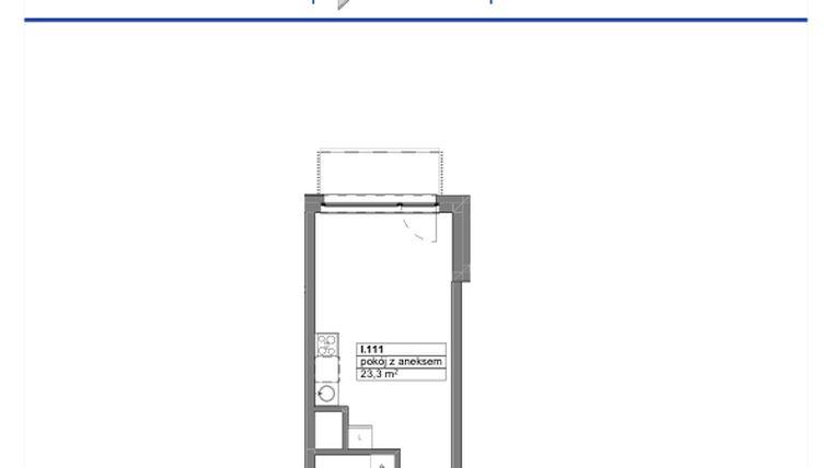 Rzut - Mieszkanie na sprzedaż 1 pokój o powierzchni 28,3 m² - numer 111 w Reda City etap III