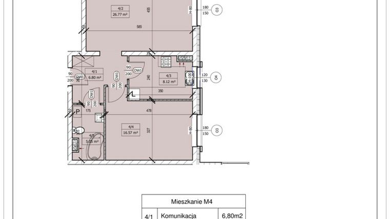 Rzut - Mieszkanie na sprzedaż 2 pokoje o powierzchni 63 m² - numer C 04 w Osiedle Staromiejskie