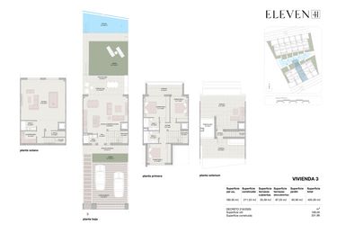 Rzut - Mieszkanie na sprzedaż 3 pokoje o powierzchni 206,19 m² - numer 3 w Eleven 41