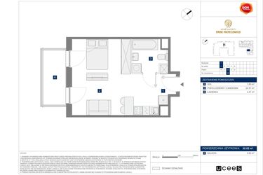 Rzut - Mieszkanie na sprzedaż 1 pokój o powierzchni 30,63 m² - numer I10 w Apartamenty Park Matecznego Etap 2.2