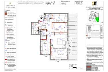 Rzut - Mieszkanie na sprzedaż 4 pokoje o powierzchni 87,12 m² - numer 3 w Apartamenty Pustułeczki