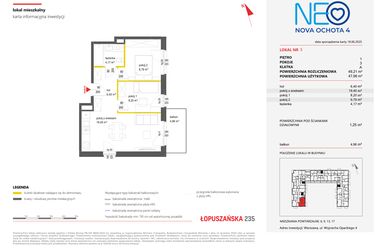 Rzut - Mieszkanie na sprzedaż 3 pokoje o powierzchni 49,21 m² - numer 3 w Neo Nova Ochota 4