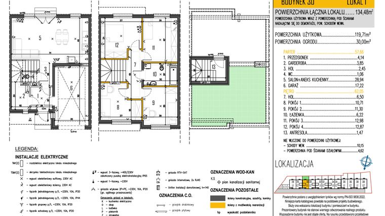 Rzut - Dom na sprzedaż 5 pokoi o powierzchni 119,71 m² - numer 30/1 w Osiedle Skrzetuskiego II