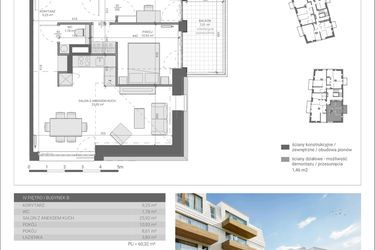 Rzut - Mieszkanie na sprzedaż 3 pokoje o powierzchni 60,32 m² - numer B.M20 w Matemblevo