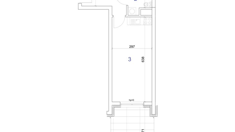 Rzut - Mieszkanie na sprzedaż 1 pokój o powierzchni 29,31 m² - numer 6.58 w Mierzeja Wiślana etap IV