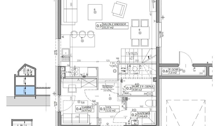 Rzut - Dom na sprzedaż 6 pokoi o powierzchni 139,68 m² - numer 12A w Wille przy Lesie etap III
