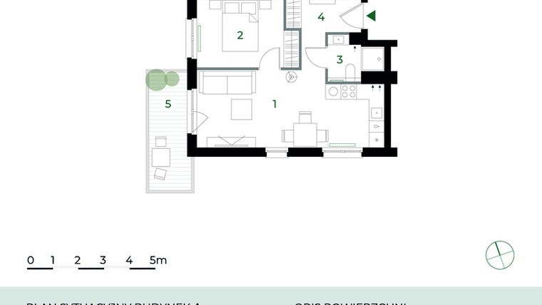 Rzut - Mieszkanie na sprzedaż 2 pokoje o powierzchni 38,73 m² - numer M18 w Park-Wojszyce