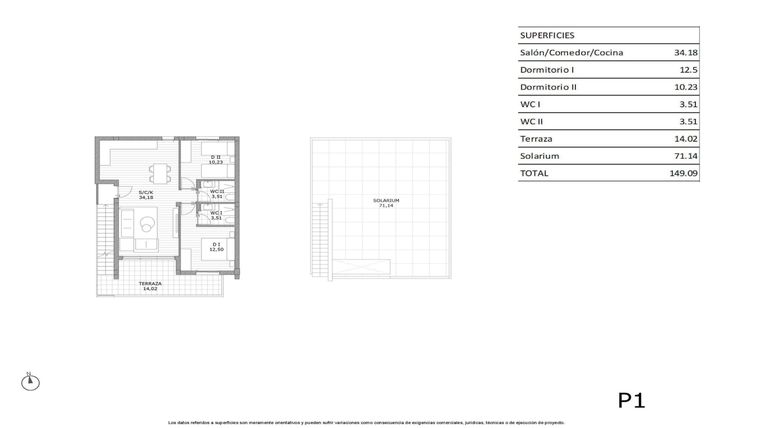 Rzut - Dom na sprzedaż 2 pokoje o powierzchni 63,93 m² - numer 1-112 w Domy w San Miguel de Salinas - 87172235