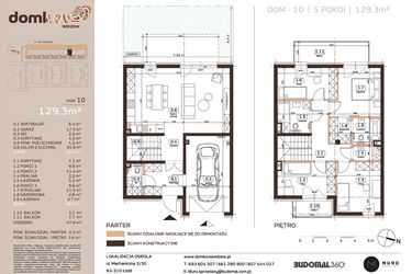 Rzut - Dom na sprzedaż 5 pokoi o powierzchni 129,3 m² - numer 10 w Domkove Widzew etap 2