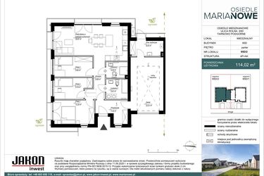 Rzut - Dom na sprzedaż 4 pokoje o powierzchni 114,02 m² - numer 65D/2 w Osiedle Marianowe