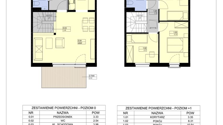 Rzut - Dom na sprzedaż 4 pokoje o powierzchni 80,27 m² - numer I.II.E-04 w Osiedle Zastawna