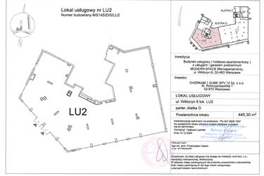 Rzut - Lokal użytkowy na sprzedaż 1 pokój o powierzchni 445,3 m² - numer MS/S/D/0/LU2 w Modern Space