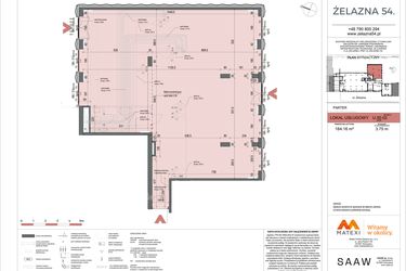 Rzut - Lokal użytkowy na sprzedaż 1 pokój o powierzchni 184,16 m² - numer U.00.02 w Żelazna 54