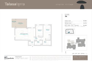 Rzut - Mieszkanie na sprzedaż 2 pokoje o powierzchni 66 m² - numer 2A w Talasa Terra - Denia