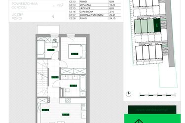 Rzut - Mieszkanie na sprzedaż 4 pokoje o powierzchni 86,2 m² - numer E2 w Zielona Krzyszkowicka