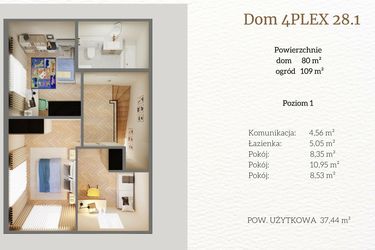 Rzut - Dom na sprzedaż 4 pokoje o powierzchni 79,67 m² - numer 4plex 28.1 w Tesoro Golf Park