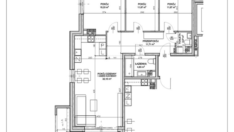 Rzut - Mieszkanie na sprzedaż 4 pokoje o powierzchni 90,03 m² - numer N.C.02.15 w Nobilis