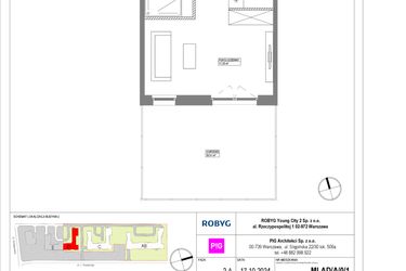 Rzut - Mieszkanie na sprzedaż 1 pokój o powierzchni 31,27 m² - numer MLAD/A/0/1 w Metro Life Apartamenty CD
