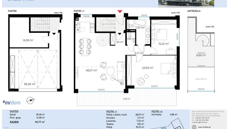 Rzut - Mieszkanie na sprzedaż 3 pokoje o powierzchni 159,88 m² - numer 10.1.2 w Brizo Park