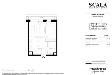 Rzut - Mieszkanie na sprzedaż 1 pokój o powierzchni 34,11 m² - numer G-65 (C) w Scala