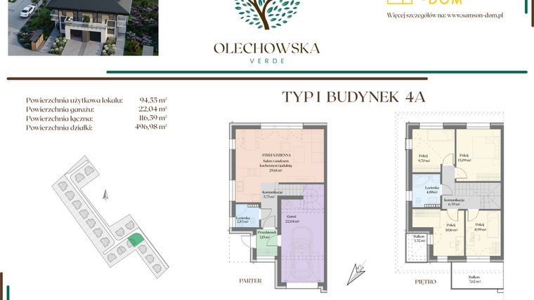 Rzut - Dom na sprzedaż 5 pokoi o powierzchni 116,59 m² - numer 4A w Olechowska Verde