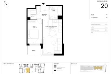 Rzut - Mieszkanie na sprzedaż 2 pokoje o powierzchni 46,41 m² - numer 20 w SILO